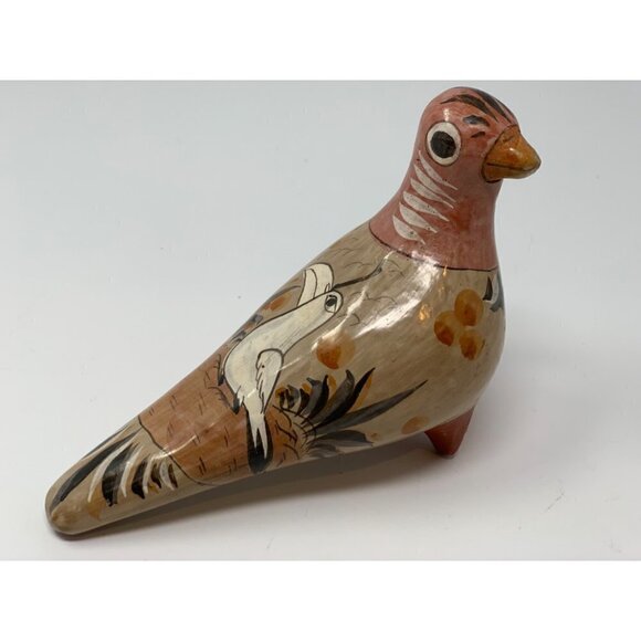 Tonala Mexican Bird Folk Art Pottery Pheasant Design Vintage Hand Painted - Picture 14 of 16